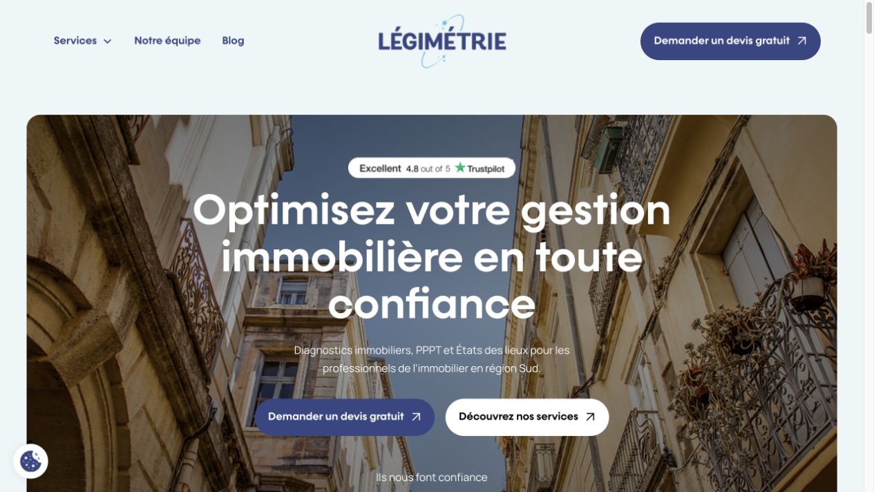 Capture du site de Légimétrie