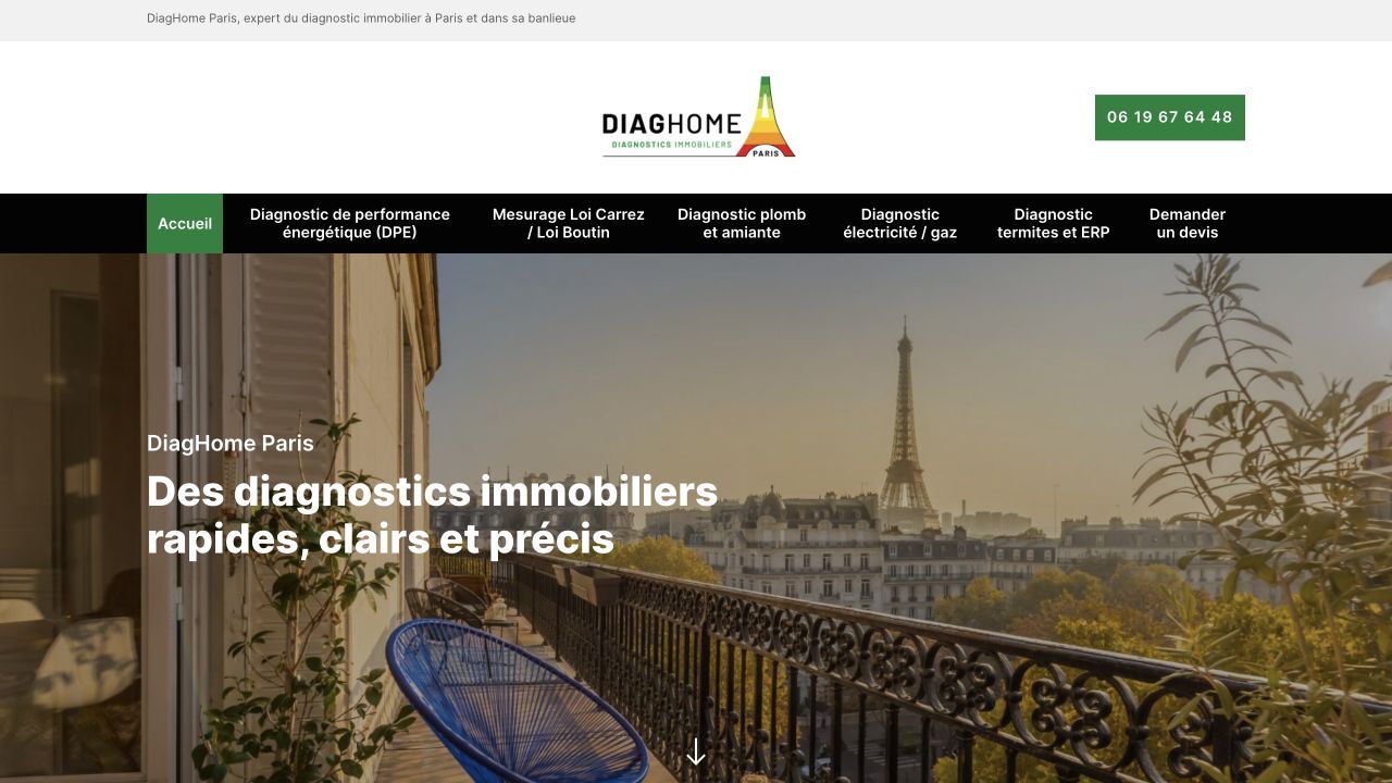 Capture du site de DiagHome DZ