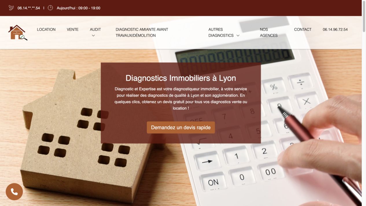 Capture du site de Diagnostic et Expertise – Diagnostic et Audit
