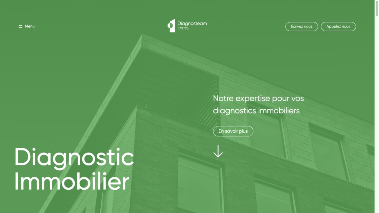 Capture du site de Diagnosteam Immo – Diagnosteamo