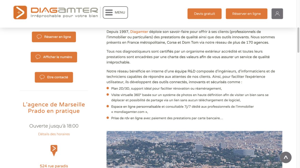 Capture du site de Diagamter Marseille Prado – MRS DIAG IMMO